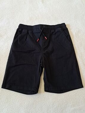 Levi's Shorts Boys Size 10/12 Black Pull On Twill Stretch Solid Pockets